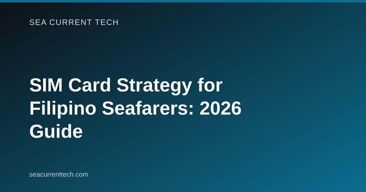 SIM Card Strategy for Filipino Seafarers: 2026 Guide